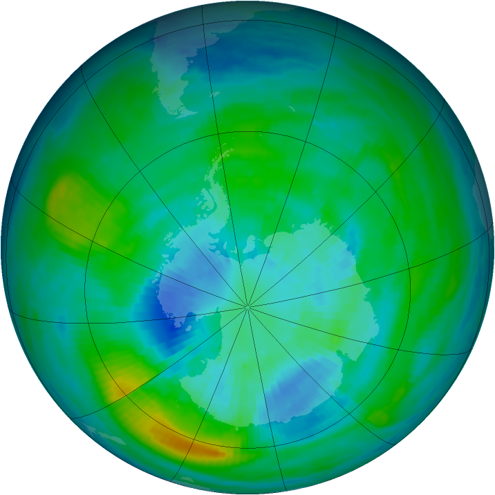 Antarctic ozone map for 26 March 1983